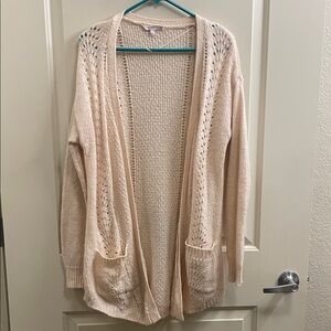 Women's Cream Open-Front Sweater